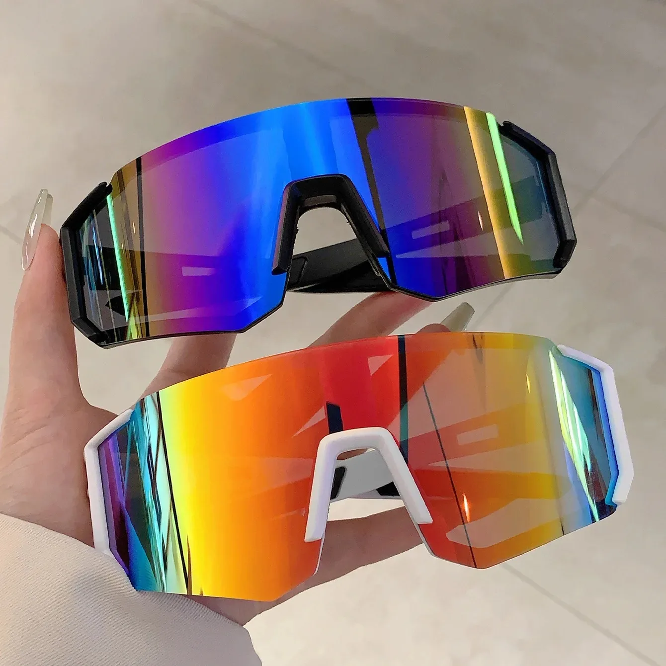 Men'S Fashion Glasses - アウトドアスポーツサングラス男性用軽量特大男性用シェードサイクリング運転釣りファッションミラーサングラス女性用