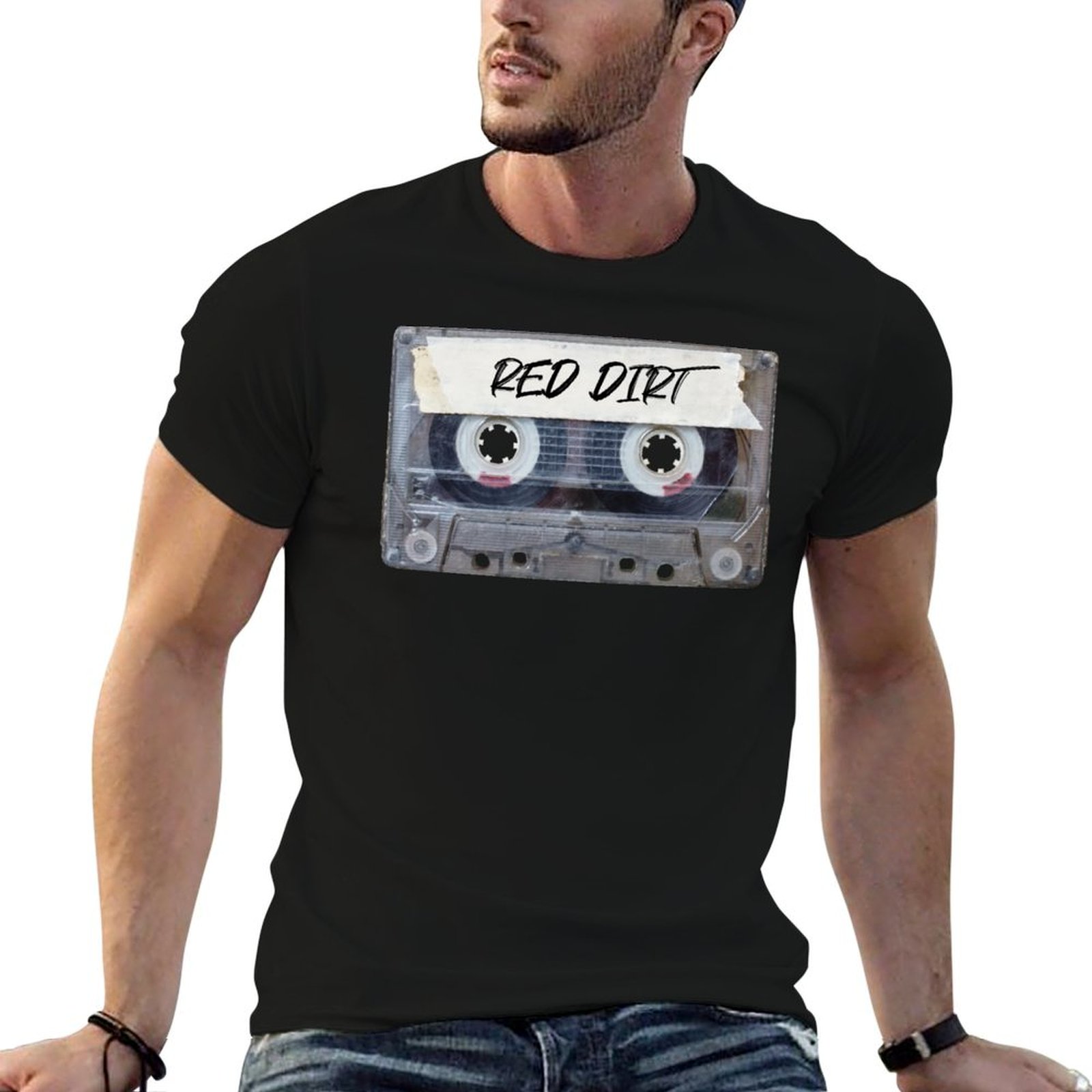 Men'S Fashion Genres - レコード音楽ジャンル カセット オールドスクール レッドダート Tシャツ ストリートファッション