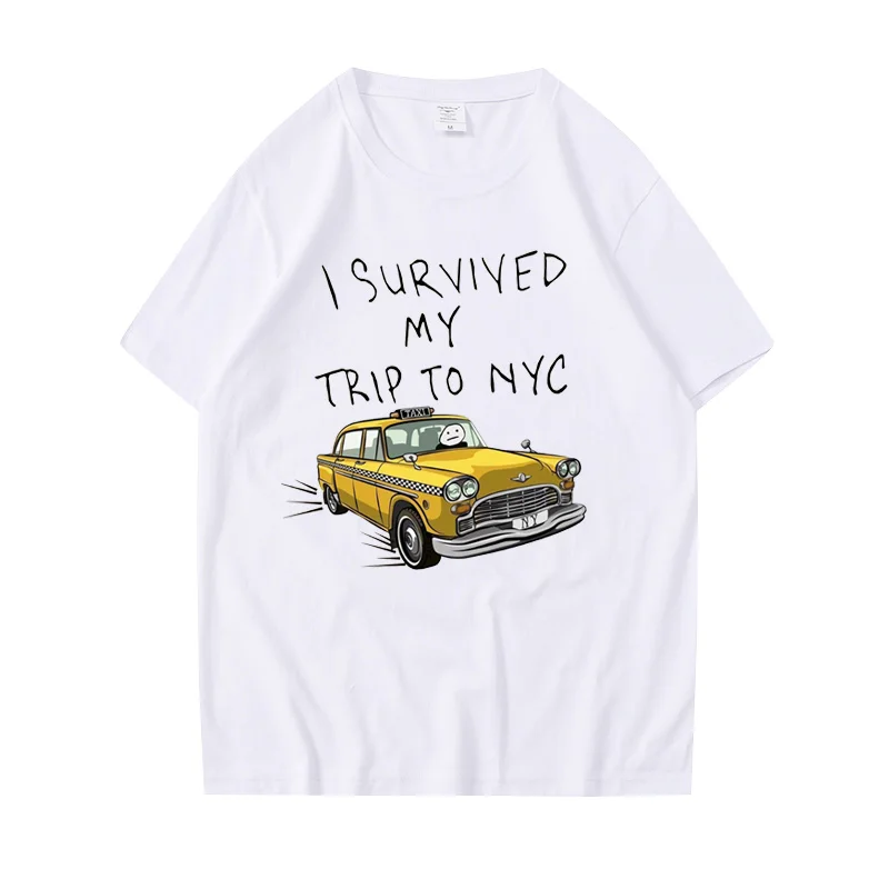 Men'S Fashion Nyc - 私はニューヨークへの旅を生き延びましたプリント Tシャツ男性女性夏綿 100 服ファッション高品質半袖トップストリートウェア