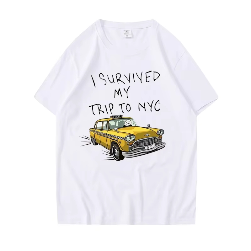 Men'S Fashion Nyc - 面白いTシャツ メンズ レディース ニューヨークへの旅を生き延びたプリントトップス カジュアルストリートウェア ユニセックスファッションTシャツ