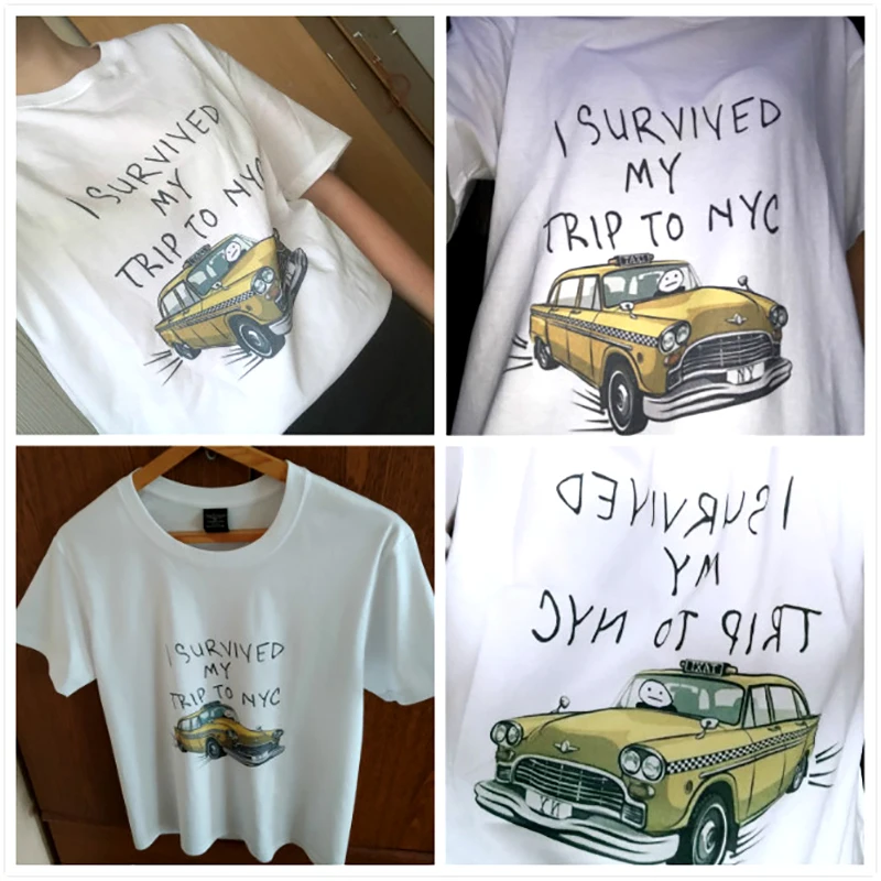 Men'S Fashion Nyc - 面白い Tシャツ男性女性私はニューヨークへの旅行を生き延びましたプリントトップスカジュアルストリートウェアユニセックスファッション Tシャツ