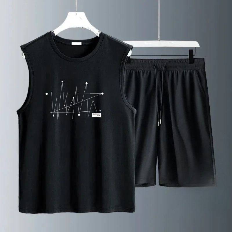Track Suit Men - メンズタンクトップセット 2026年夏 速乾性 通気性 スポーツ ランニング