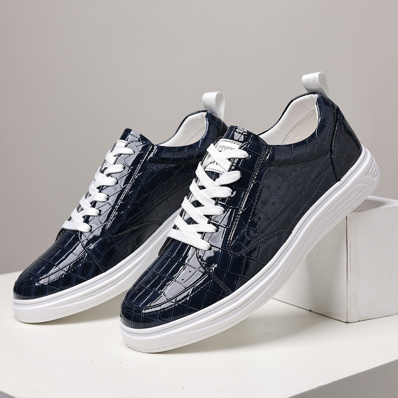 Mens Fashion Week - クラシックなメンズローカットスケートシューズ、レザー、レースアップ、プラットフォーム、厚底、カジュアル、普段履き、快適、滑り止め、メンズファッションスニーカー