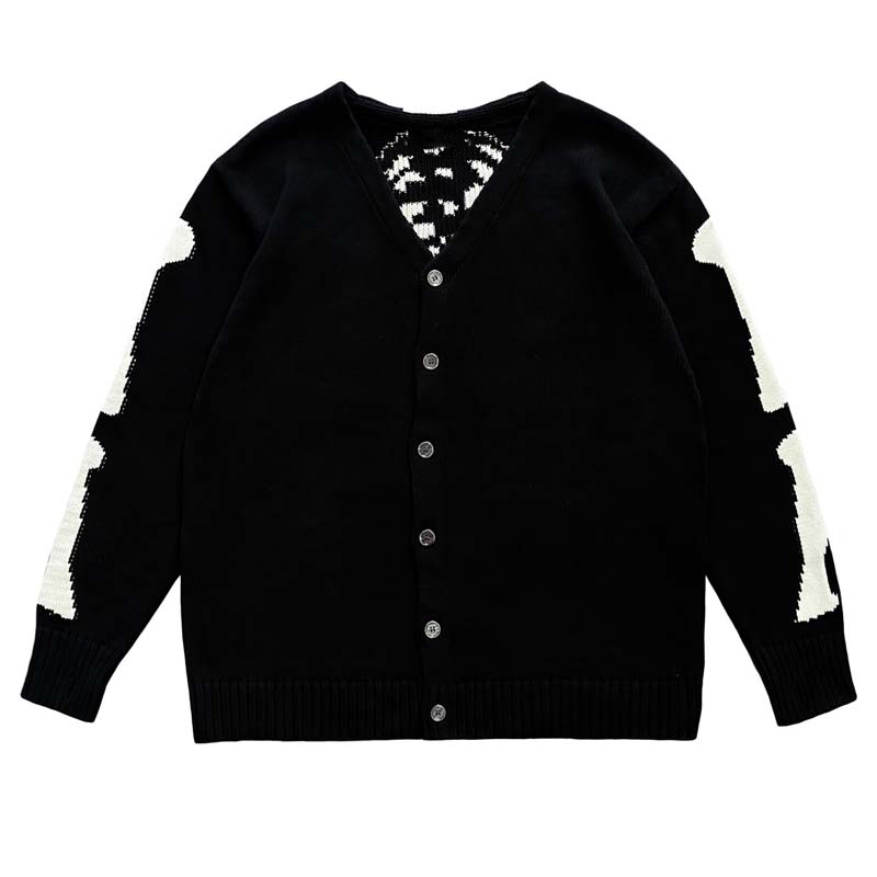 Men'S Fashion V Neck Sweater - Kapital ヴィンテージ ヒラタ ボーン スケルトン レトロ
