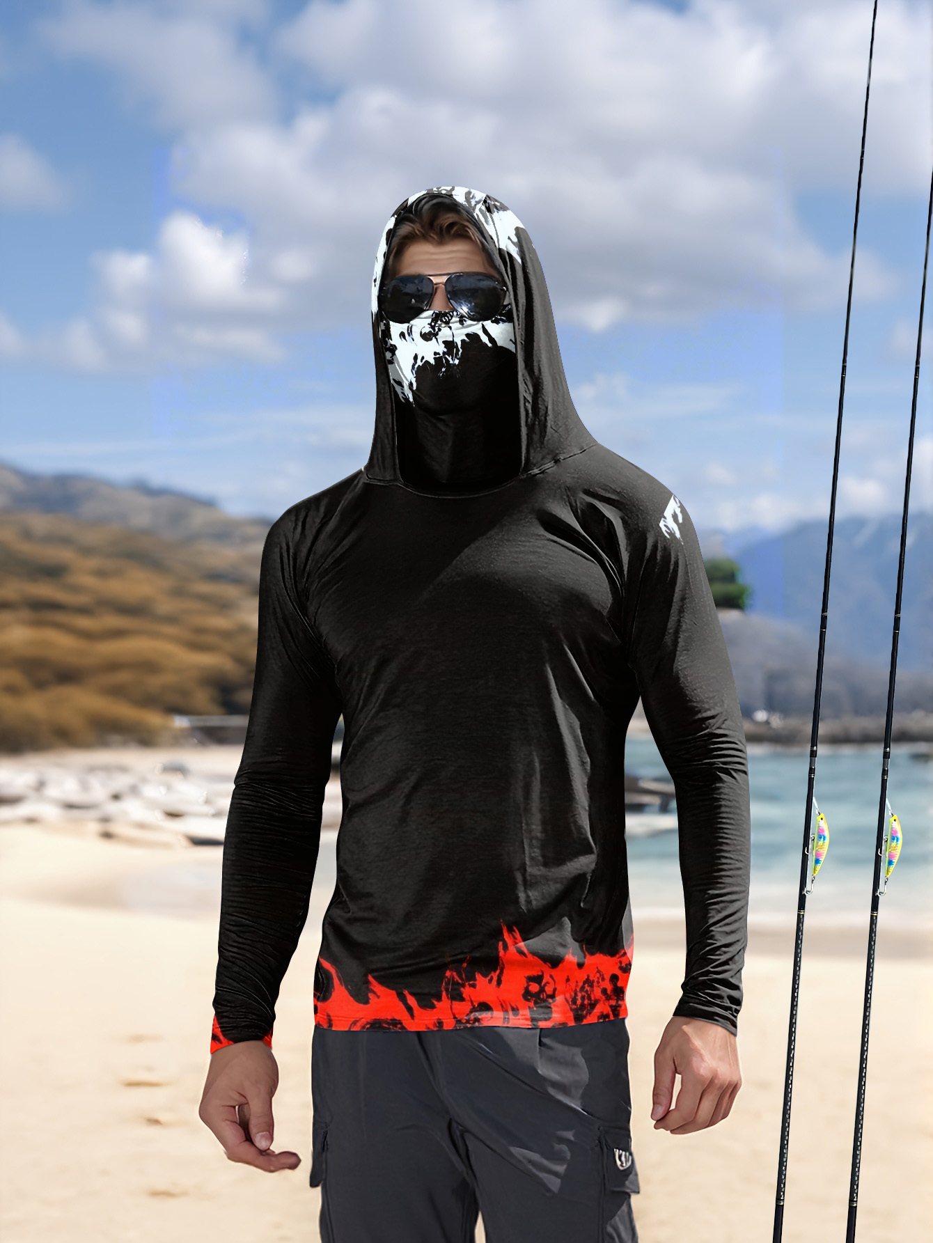 Men'S Fashion Trends - 男性フード付き釣りシャツ長袖釣り服釣り t シャツ uv 保護釣りシャツ釣りアパレル速乾性