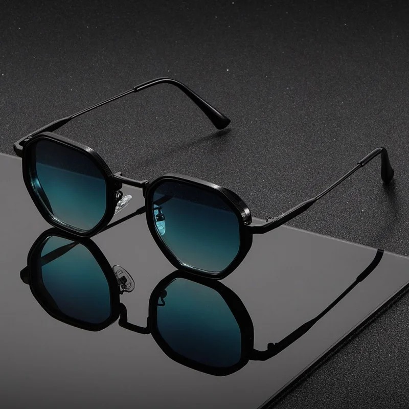 Men'S Fashion Glasses - 1 ペアユニセックスラウンドメタルファッショナブルなサングラスヴィンテージ不規則なパンクマンサングラスクラシック UV400 男性女性眼鏡