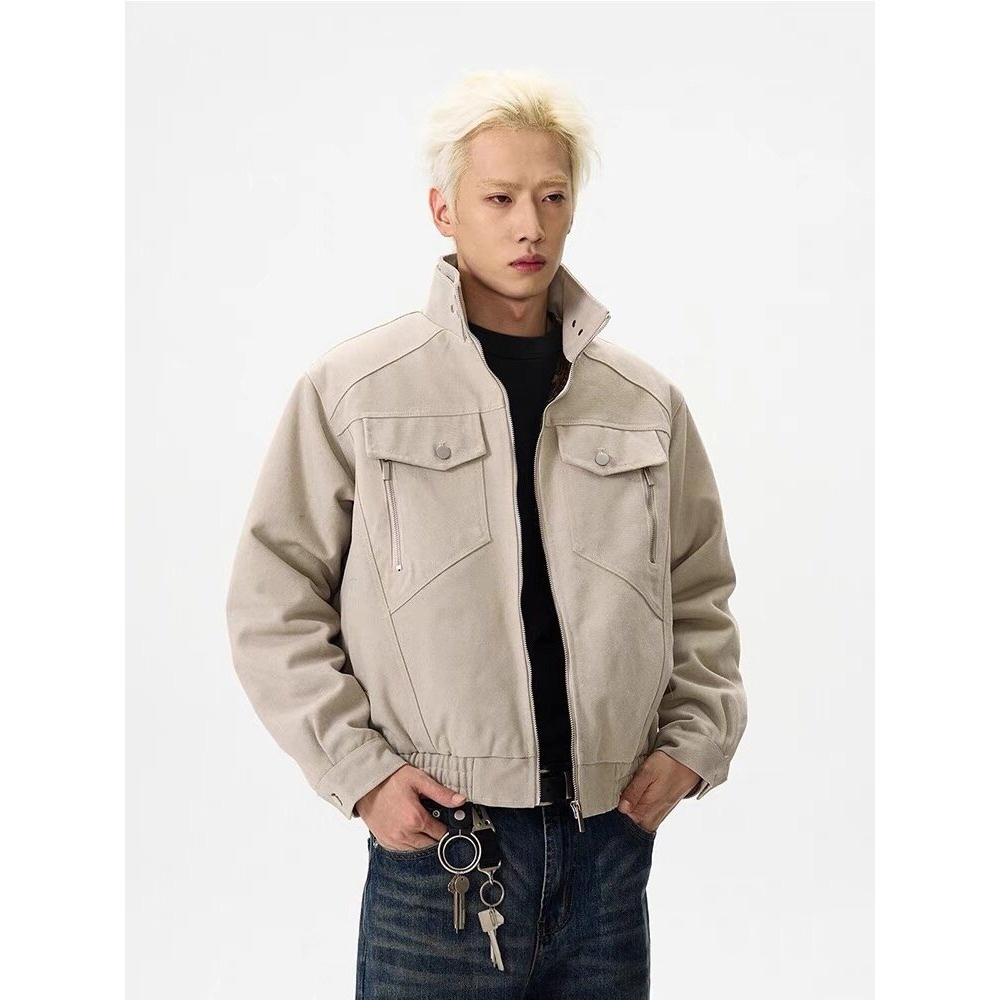 Varsity Jacket Letterman - メンズウィンタージャケットコート メンズファー付き アシンメトリー蓄光スノーデミシーズンウールスーパーダウン ジップアップ タクティカルバーシティ