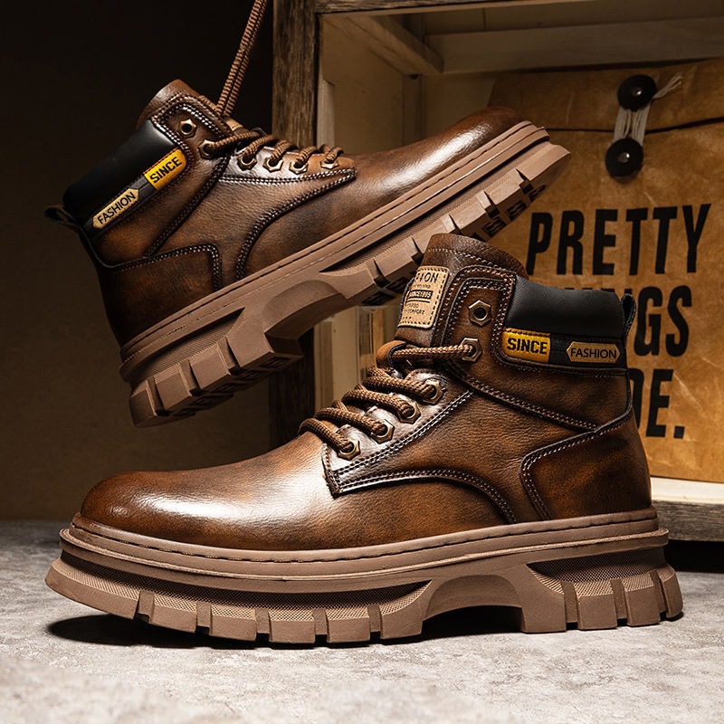 Chelsea Boots Men - ヴィンテージ メンズ プラットフォーム アンクルブーツ 秋冬 ブリティッシュ