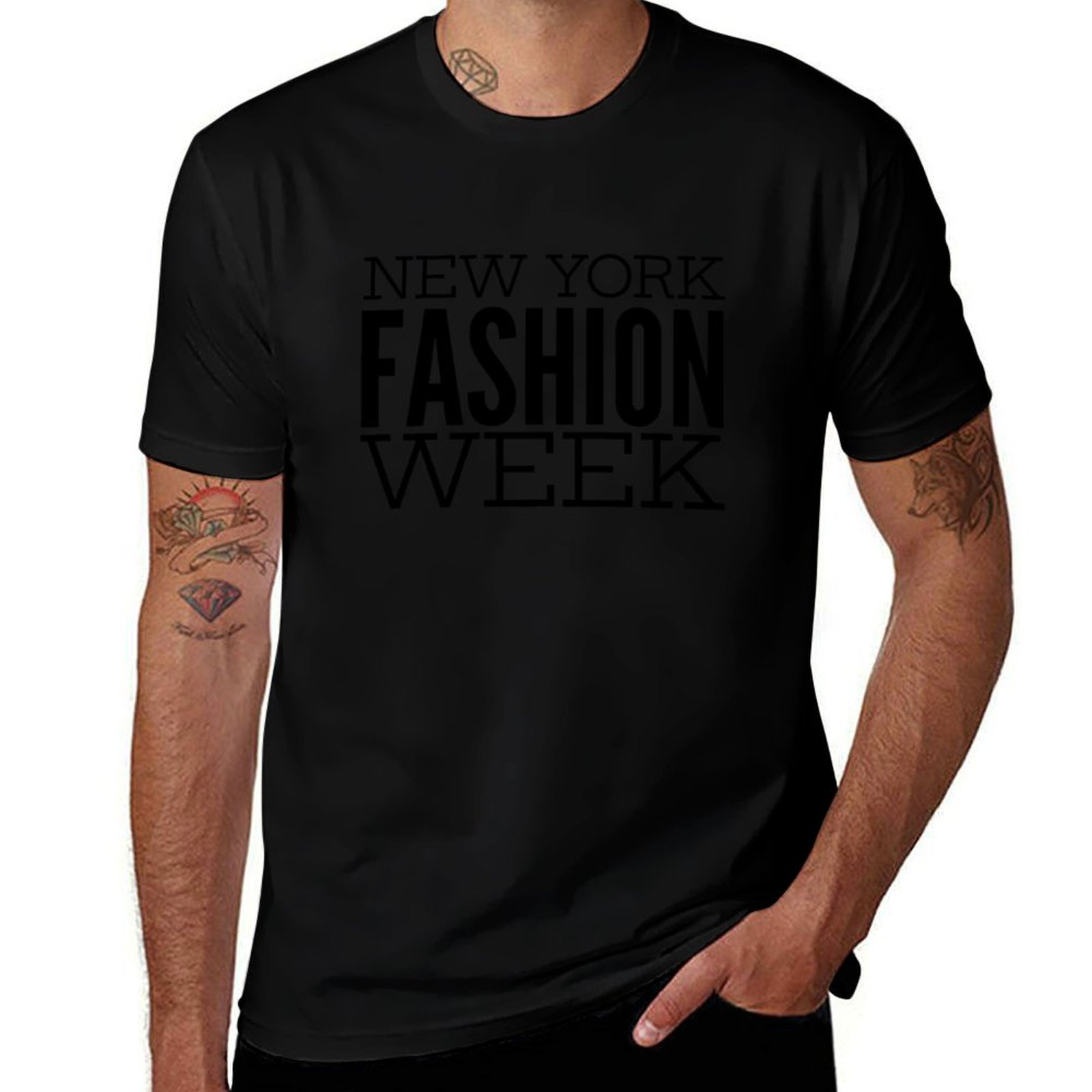 Men'S Fashion Nyc - ファッションウィーク NYC: トレンドとスタイルの週間（ブラックエディション）Tシャツ 汚れにくいカジュアルTシャツ