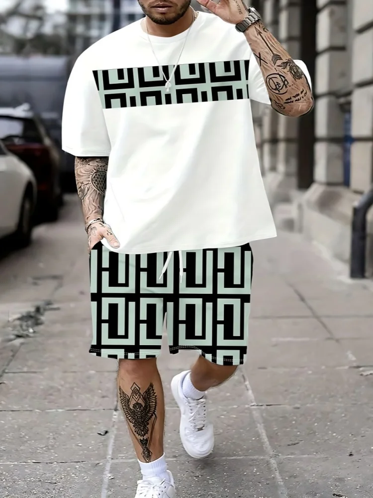 Men'S Fashion Clothing - 夏の新作メンズ半袖ショートパンツ、通気性とカジュアルファッションを兼ね備えた3Dプリント - ストリートウェアメンズ服