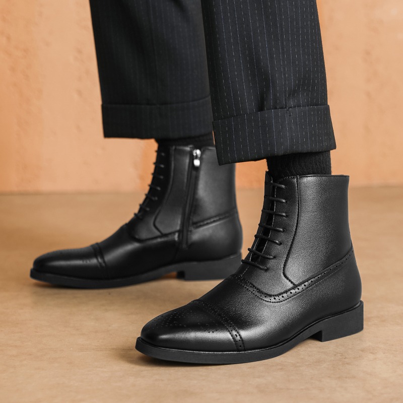 Chelsea Boots Men - 高級メンズブーツ 新作 ハイカットレザーシューズ クラシック メンズチェルシーアンクルブーツ ファッション