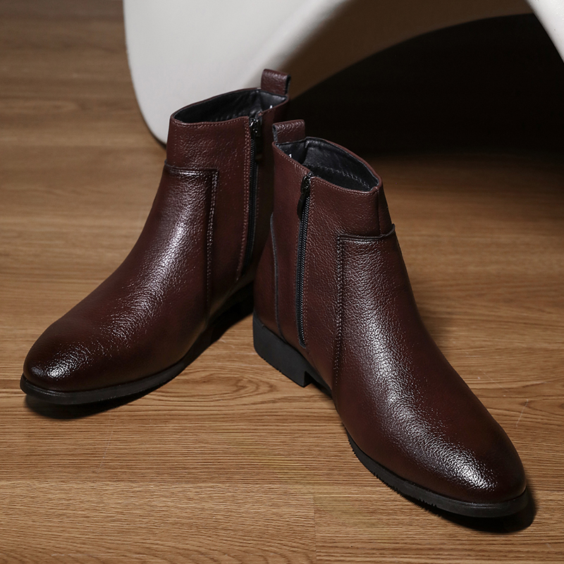 Chelsea Boots Men - ビジネスカジュアル メンズ ソフトレザー アンクルブーツ サイドジップ スリムフィット