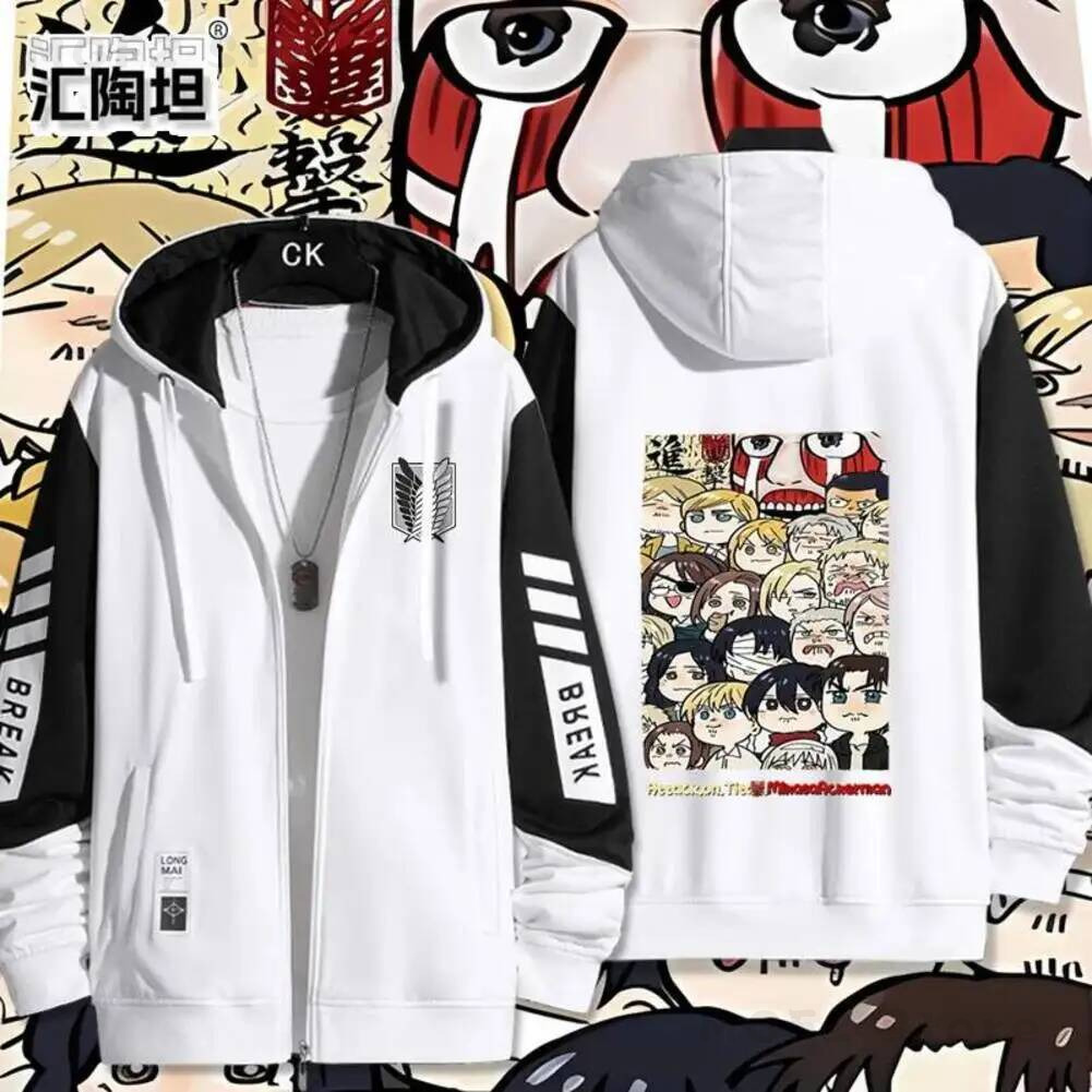 Men'S Fashion Zipper Hoodie - アッカーマン レヴィ ミカサ・アッカーマン エレン イェーガー コスチューム