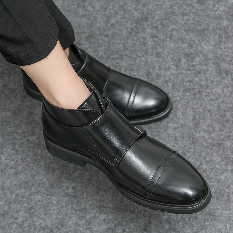 Mens Fashion Autumn 2025 - ハイカット ポインテッドトゥ レザーブーツ 2025年 ファッション レトロ