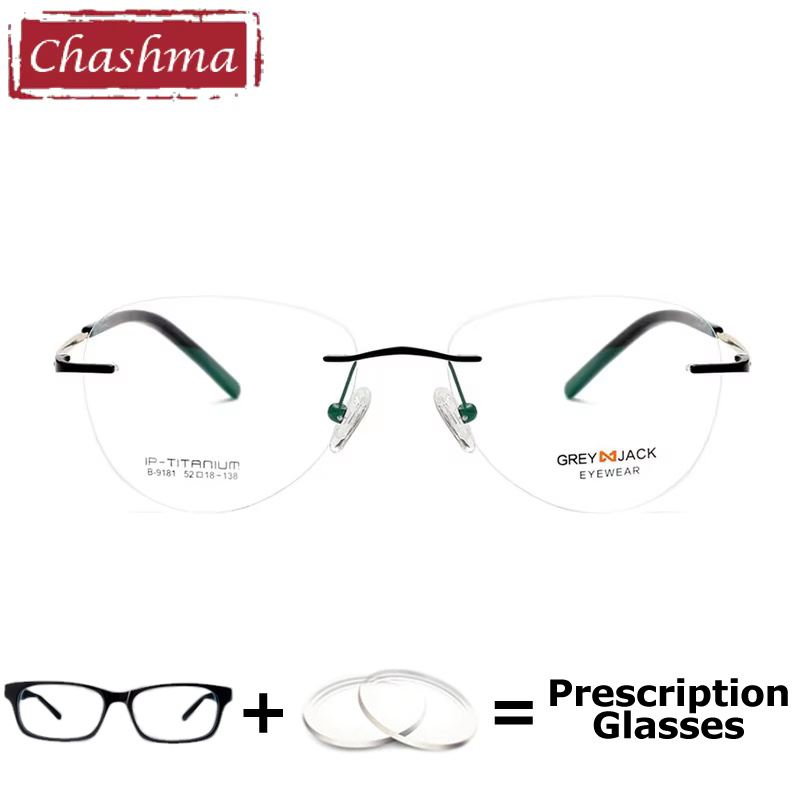 Mens Fashion Reading Glasses - チャシュマエレガントなリムレス眼鏡処方メガネ近視眼鏡女性ファッション読書眼鏡小顔男性眼鏡