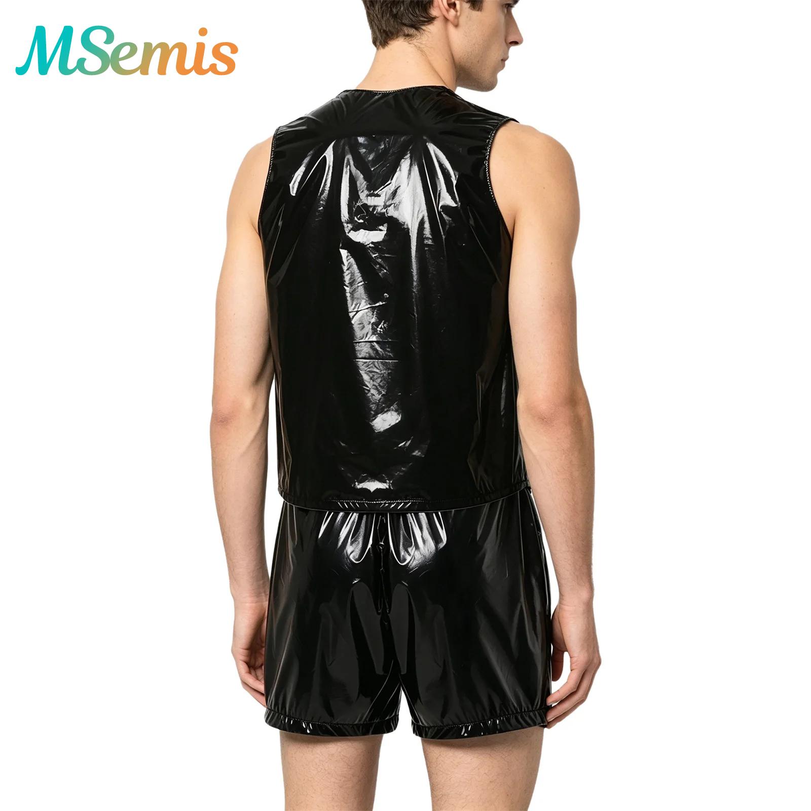 Track Suit Men - メンズ防水汗止めトラックスーツタンクトップとサイドボタン付きボクサーショーツ2ピースセット特別なニーズに対応した適応型衣類