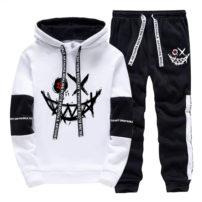 Men'S Fashion Outfits - メンズセット/パーカー/パンツ 2026年秋 デイリーカジュアルファッション フード付きスウェットシャツとジョガーパンツ アーバン トレンディ