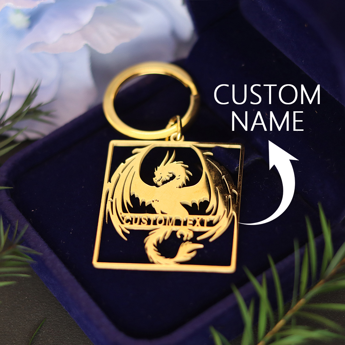 Men'S Fashion Gold Chain - QIAMNI カスタマイズされたパンクマジックドラゴンキーホルダー男性女性ステンレス鋼カスタム名キーリングギフトパーティーハロウィンキーチェーン
