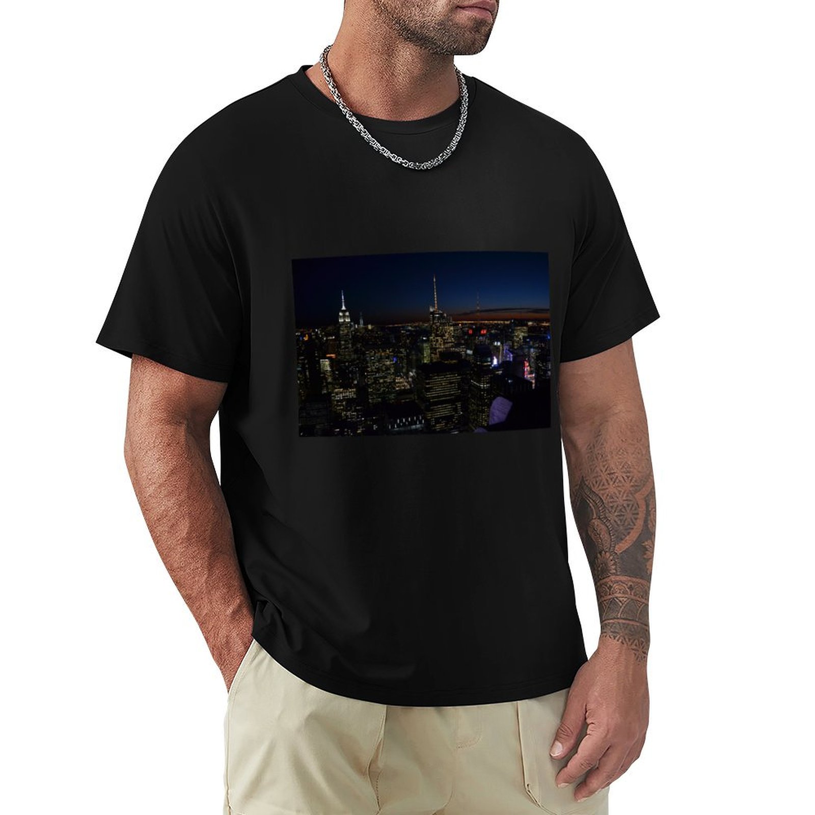 Men'S Fashion Nyc - NYC by night Tシャツ カジュアルファッション 半袖
