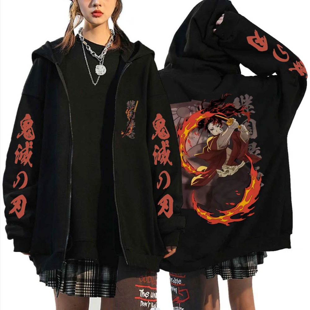Men'S Fashion Zipper Hoodie - 新しい鬼滅の刃継国縁壱グッズジッパーフーディ男性女性ファッションオーバーサイズジップアップジャケット男性フリースジップアップスウェットシャツ