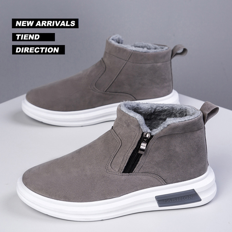 Mens Fashion Autumn 2025 - 2025年新作 冬用 メンズ スノーブーツ 暖かいプラッシュ素材 アンクルブーツ