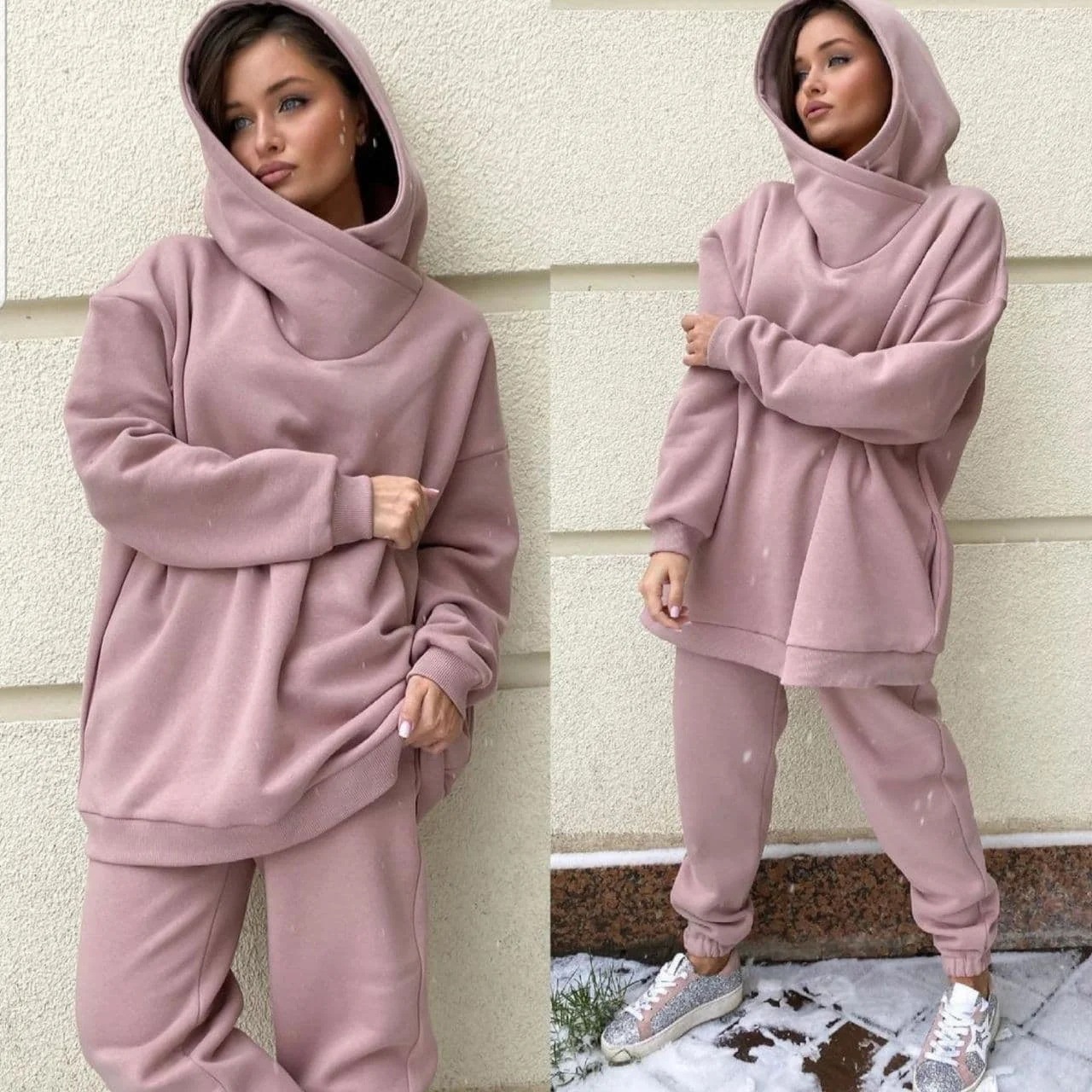 Men'S Fashion Zipper Hoodie - 女性用カジュアルスポーツスーツ 秋冬ファッション 新作 ルーズフィット 無地 ポケット付きパーカー