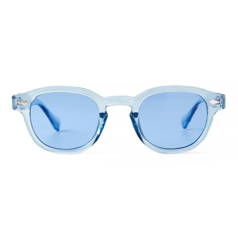 ファッション透明ブルーラウンドサングラス女性男性レトロリベッ - Men'S Fashion Glasses のレビューと価格