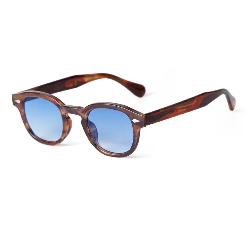 ファッション透明ブルーラウンドサングラス女性男性レトロリベッ - Men'S Fashion Glasses のレビューと価格