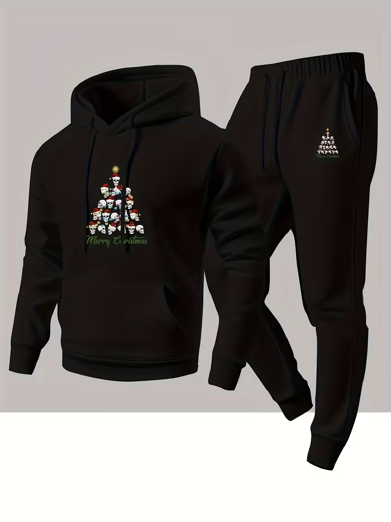 メンズ秋冬クリスマスファッションツーピースフード付きスポーツ - Men'S Fashion Clothing のレビューと価格
