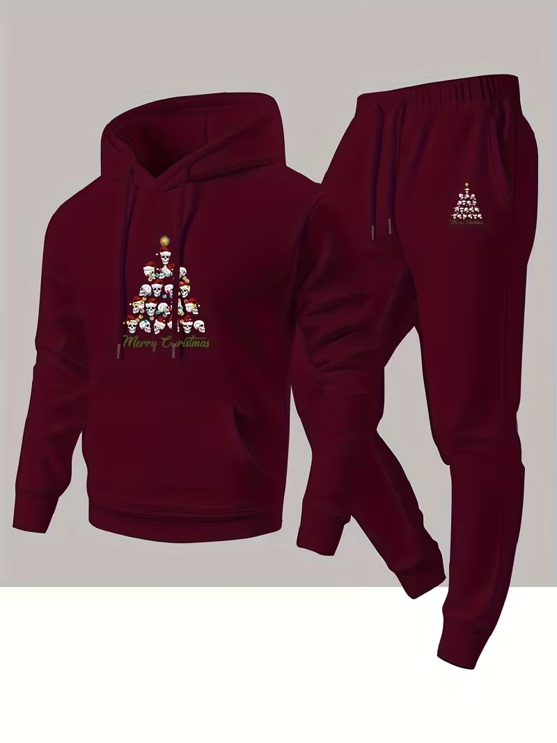 メンズ秋冬クリスマスファッションツーピースフード付きスポーツ - Men'S Fashion Clothing のレビューと価格