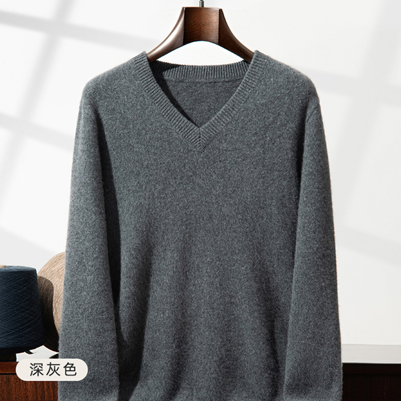 厚手のカシミヤセーター メンズ Vネック ピュアカシミヤセー - Men'S Fashion V Neck Sweater のレビューと価格