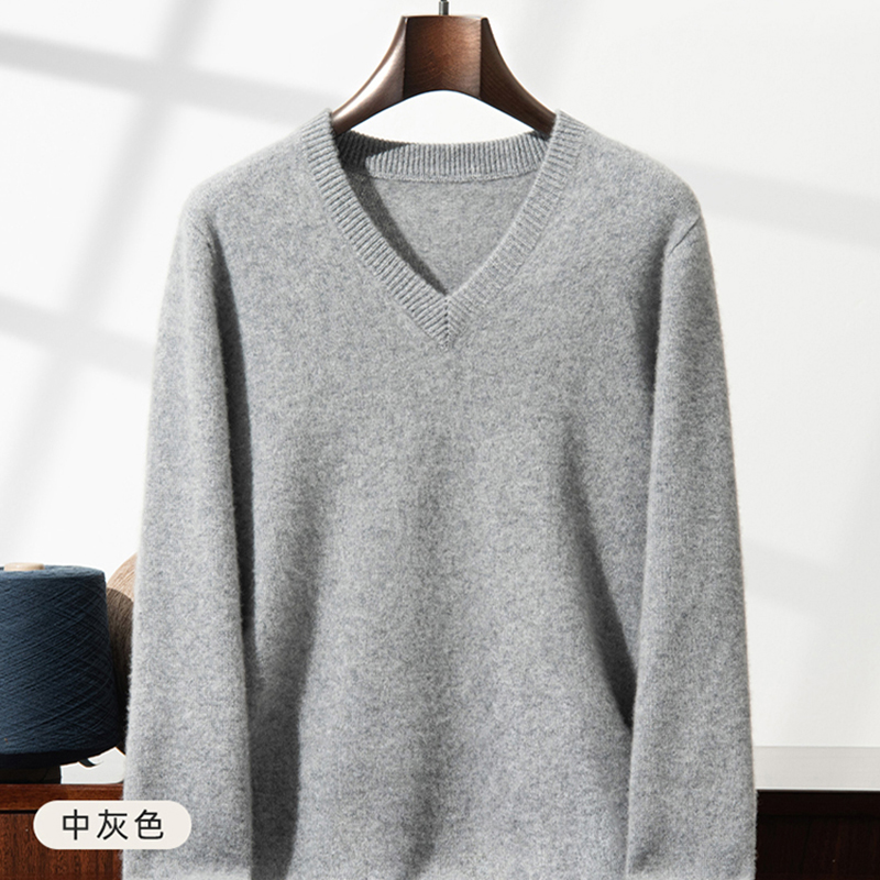 厚手のカシミヤセーター メンズ Vネック ピュアカシミヤセー - Men'S Fashion V Neck Sweater のレビューと価格