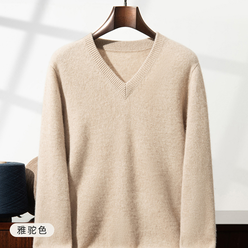 厚手のカシミヤセーター メンズ Vネック ピュアカシミヤセー - Men'S Fashion V Neck Sweater のレビューと価格