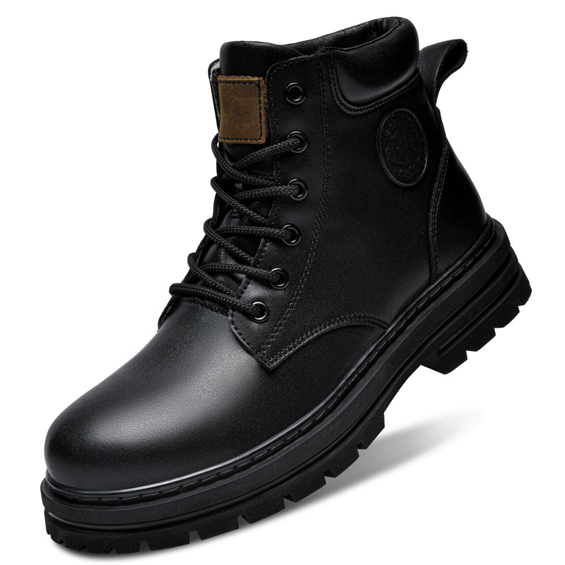 ビッグサイズ49 50 冬用ブラックレザーブーツ メンズ レ - Men'S Fashion For 45 Years Old のレビューと価格