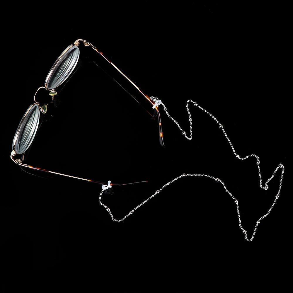 ビーズ付きランヤードメタルストラップシルバーファッション女性 - Mens Fashion Reading Glasses のレビューと価格