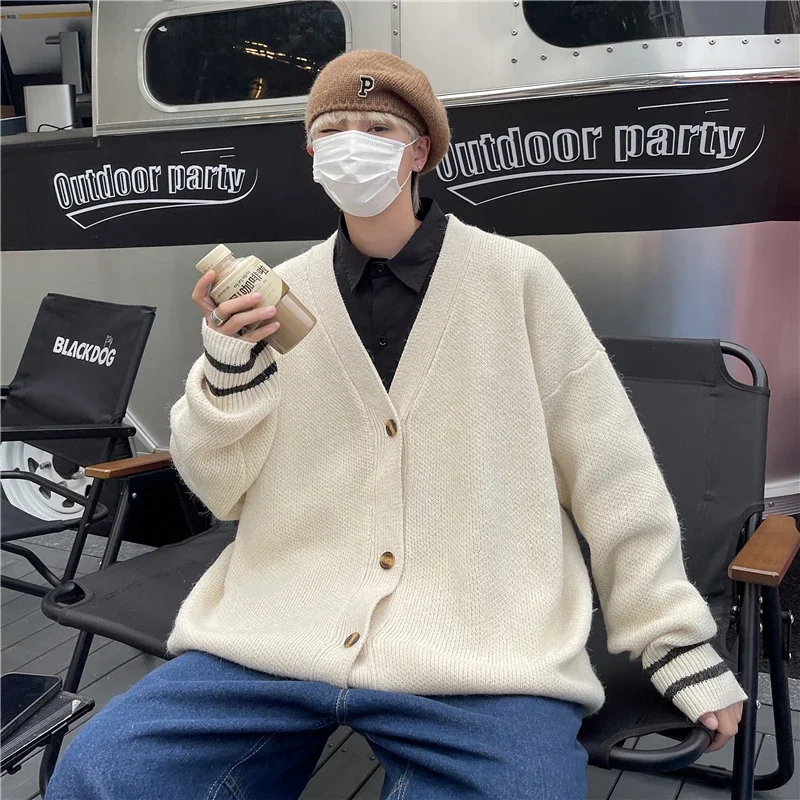 男性用長袖ルーズセーター,Vネック,トレンディ,カジュアル, - Men'S Fashion V Neck Sweater のレビューと価格