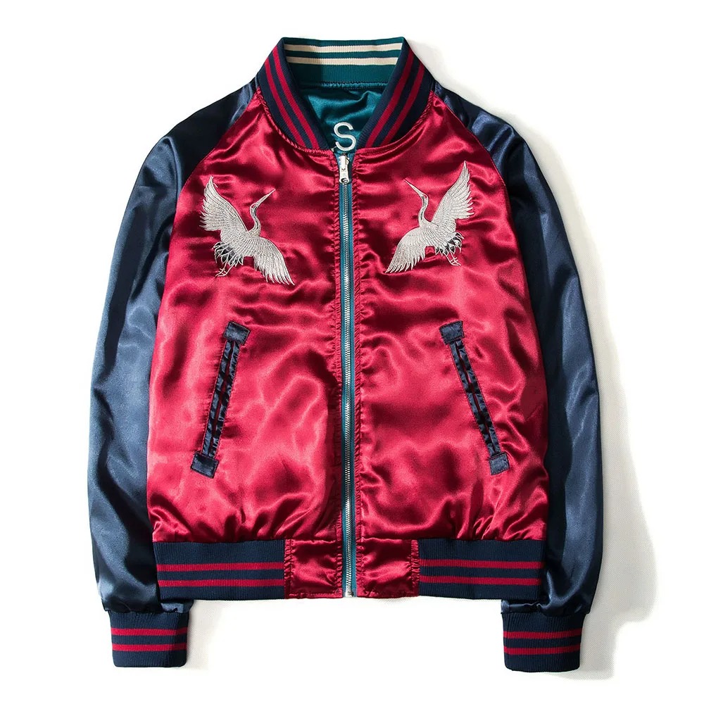 男性と女性のためのリバーシブルベースボールジャケット,ストリ - Varsity Jacket Letterman のレビューと価格