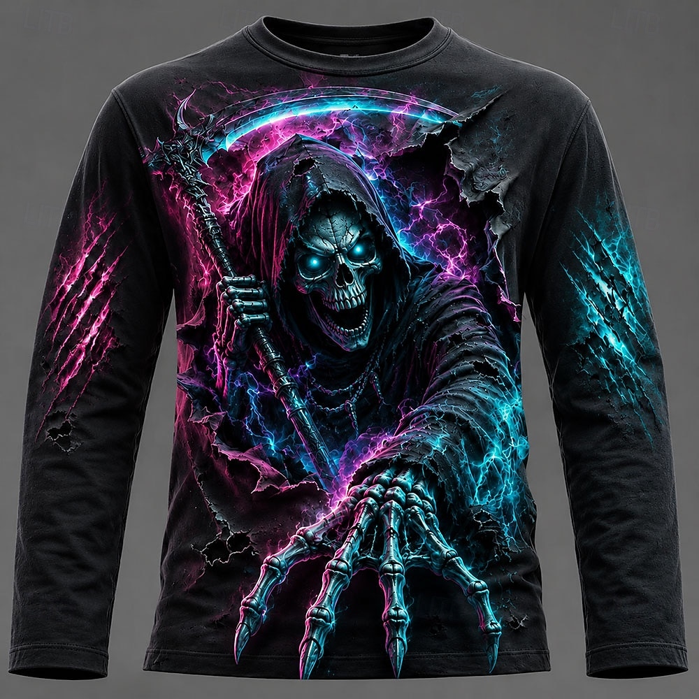 ハロウィン男性 3D グラフィックプリント長袖 Tシャツゴシ - Men'S Fashion Trends のレビューと価格