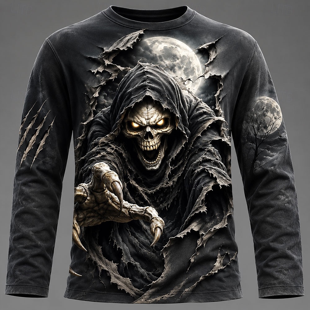 ハロウィン男性 3D グラフィックプリント長袖 Tシャツゴシ - Men'S Fashion Trends のレビューと価格