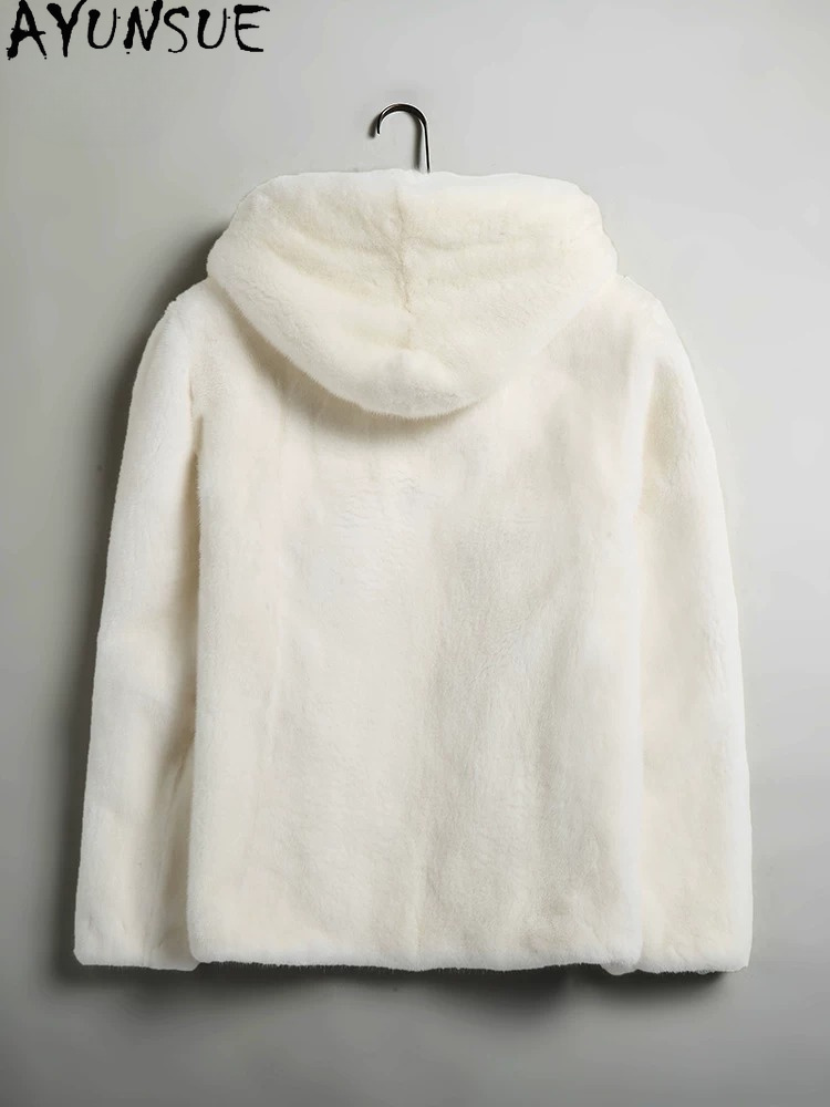 AYUSNUE 天然ミンクコート男性高級服ファッション冬ジャ - Men'S Fashion Zipper Hoodie のレビューと価格