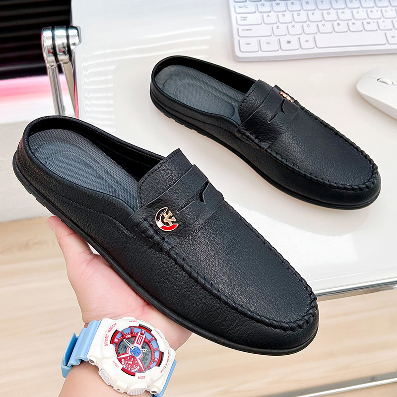 男性用の滑り止めレザーローファー,快適なビーチサンダル,カジ - Men'S Fashion Loafers のレビューと価格