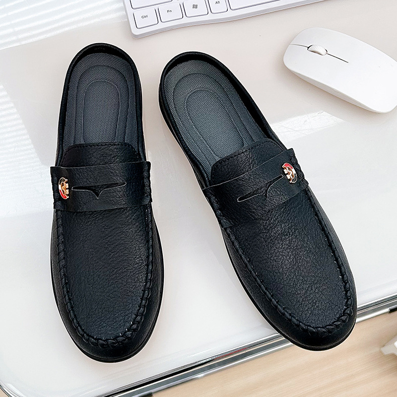 男性用の滑り止めレザーローファー,快適なビーチサンダル,カジ - Men'S Fashion Loafers のレビューと価格