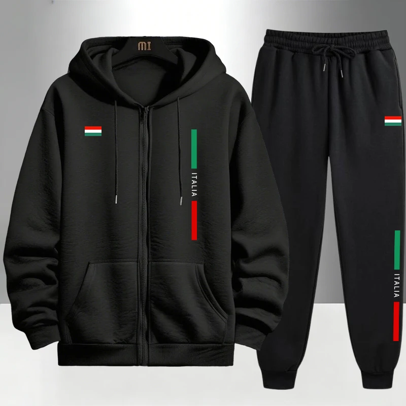 イタリアファッション メンズセット ジッパー付きアウターウェ - Men'S Fashion Zipper Hoodie のレビューと価格