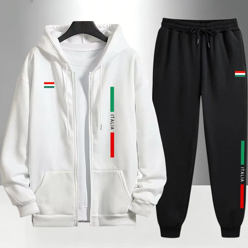 イタリアファッション メンズセット ジッパー付きアウターウェ - Men'S Fashion Zipper Hoodie のレビューと価格