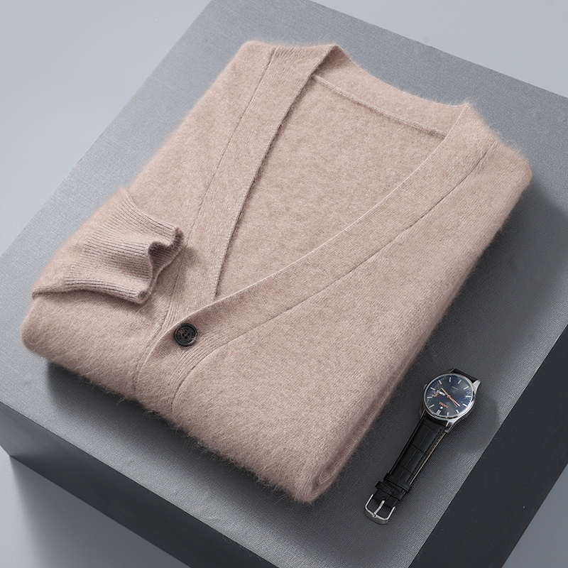メンズ長袖ベルベットカーディガン,セーター,暖かいセーター, - Men'S Fashion V Neck Sweater のレビューと価格