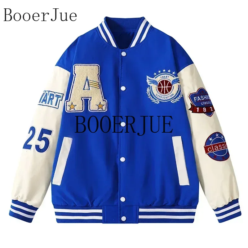 スポーツランニングレターパッチワークフェイクレザーボンバージ - Varsity Jacket Letterman のレビューと価格