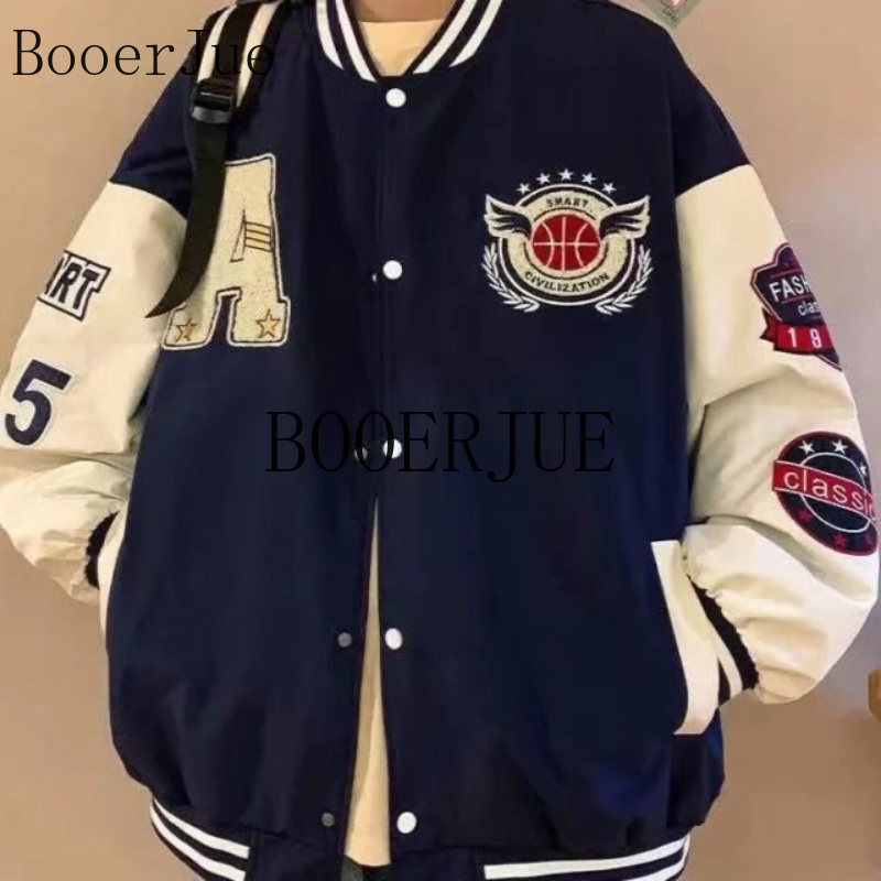 スポーツランニングレターパッチワークフェイクレザーボンバージ - Varsity Jacket Letterman のレビューと価格