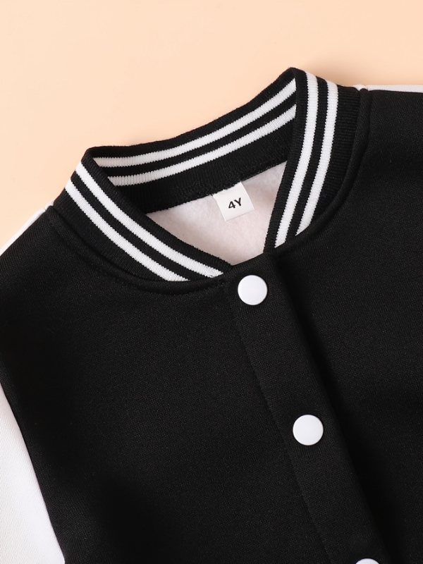 ボーイズ ブラック＆ホワイト レター「A」 バーシティジャケ - Varsity Jacket Letterman のレビューと価格