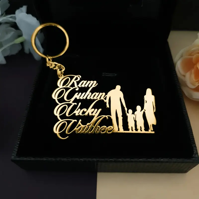男性と女性のためのパーソナライズされた姓のキーホルダー,ステ - Men'S Fashion Gold Chain のレビューと価格
