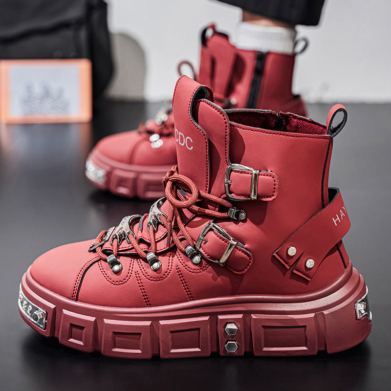 オリジナルブランドブーツ男性用パンクプラットフォームレッドト - Men'S Fashion For 45 Years Old のレビューと価格